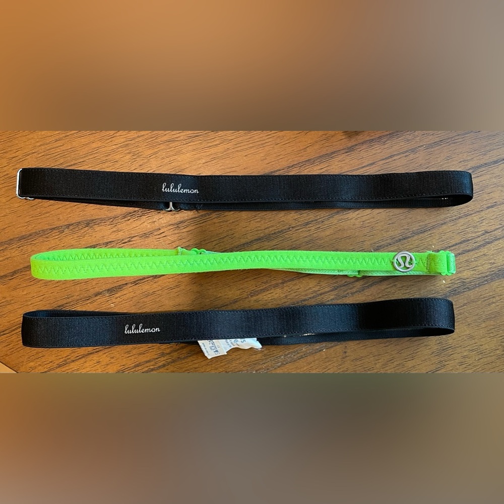 Lululemon Skinny Headbands black and green
